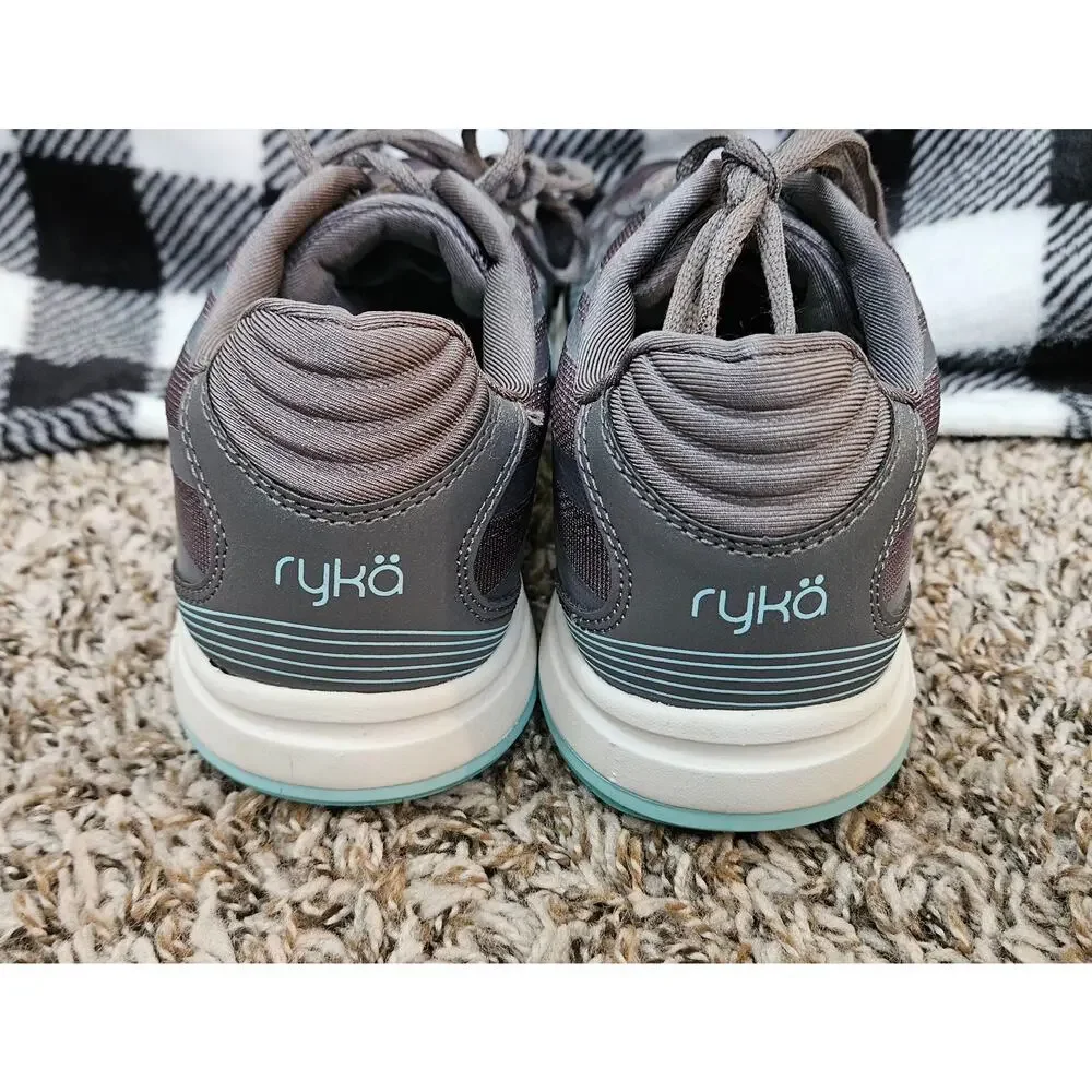 Ryka Devotion Plus 2 Womens Size 8.5 Gray Aqua Walking Athletic Shoes Sneakers